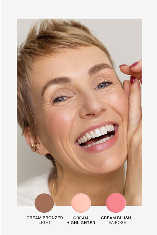 Miriam Jacks mit einem JACKS beauty line Make-up Look aus Cream Bronzer, Highlighter und Blush