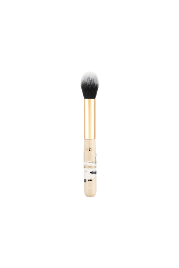 #M22 Multi Blenderpinsel – Mini Size - by Miriam Jacks JACKS beauty line handbemalter Mini Multi Blenderpinsel in Beige, Weiß un Schwarz