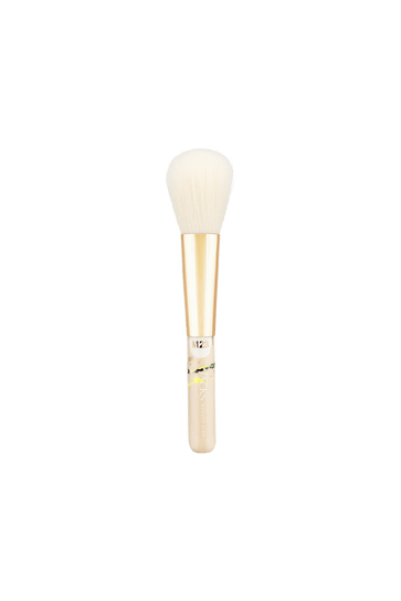 #M23 Präziser Puderpinsel – Mini Size - by Miriam Jacks JACKS beauty line handbemalter Mini Präziser Puderpinsel in Beige mit Neongelb