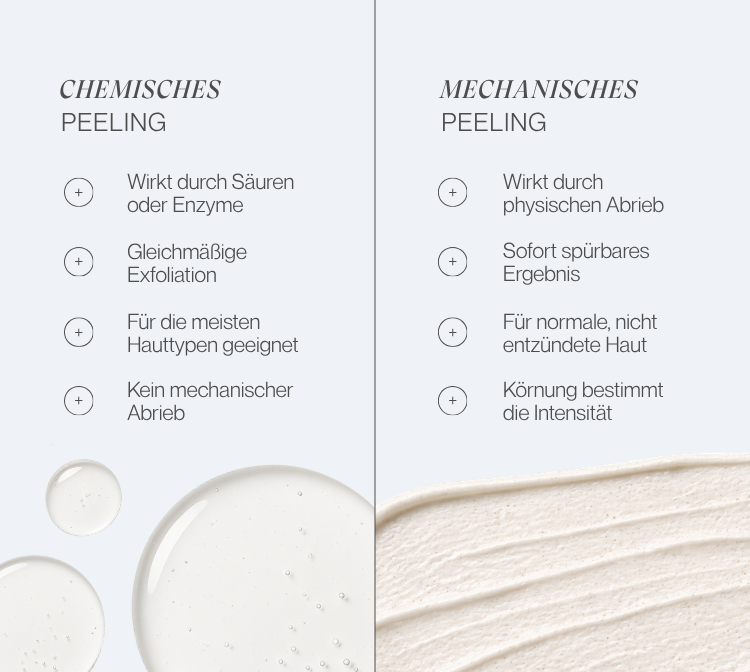 Vorteile chemisches vs mechanisches Peeling im Vergleich