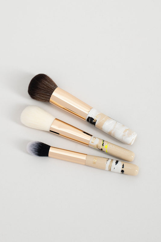 JACKS beauty line handbemaltes Make-up Pinsel Set bestehend aus 3 Mini Pinsel