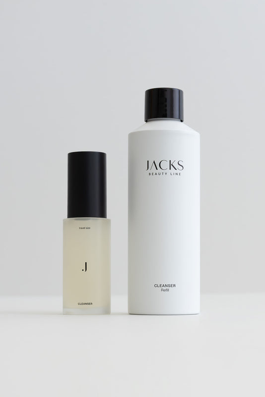 JACKS beauty line Cleanser in der Refill Flasche und als Travel Size Flasche
