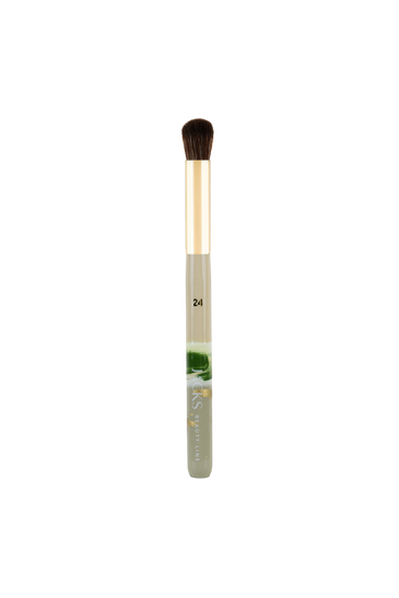 #24 Concealer Touch-up Pinsel #farbwunsch_nature-colors, handbemalter JACKS beauty line #24 Concealer Touch-up Pinsel in grün und beige