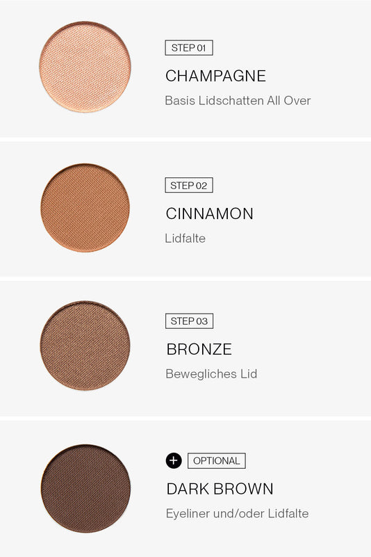 Step-by-Step Anleitung für einen bronzefarbenes Augen-Make-up mit der Bronze Lidschattenpalette