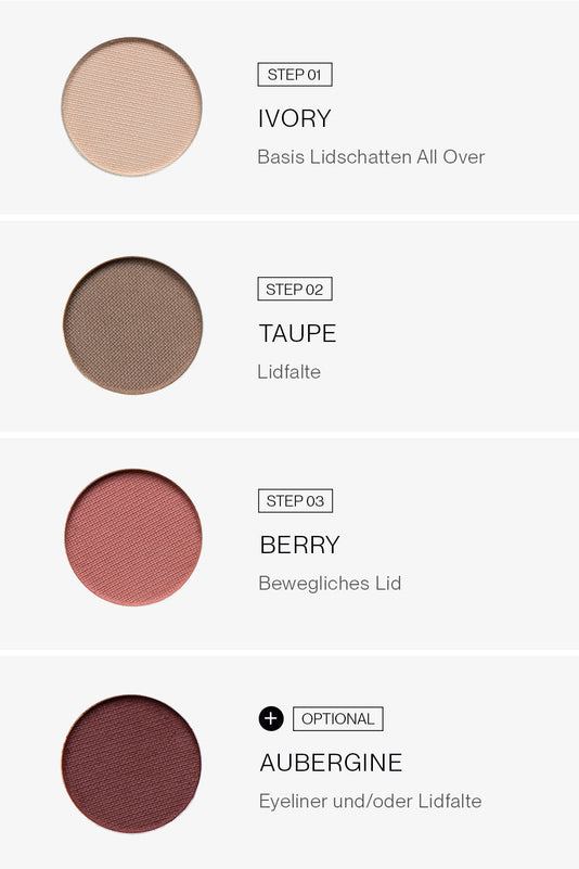 Step-by-Step Anleitung für einen beerenfarbenes Augen-Make-up mit der Berry Lidschattenpalette