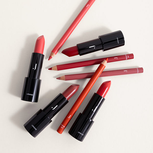 3 JACKS beauty line Lippenstifte in rot-orange mit passenden Liplinern