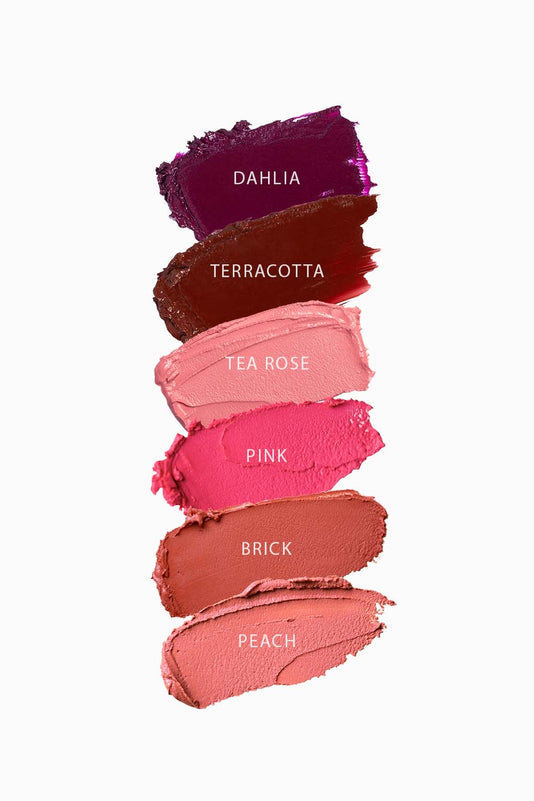 6 Swatches inkl. Farbnamen der JACKS beauty line Cream Blush Farben