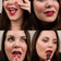 4 Bilder von Paula Lambert mit dem JACKS beauty line Lipstick in Dark Red auf den Lippen