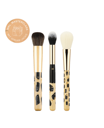 Das perfekte Beauty Geschenk – Pinsel Edition Pinselset im Animalprint mit Foundationpinsel, Multi Blenderpinsel und Präziser Puderpinsel