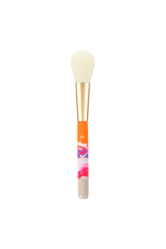 #farbwunsch_neon, handbemalter JACKS beauty line #23 Präziser Puderpinsel in Pink und orange