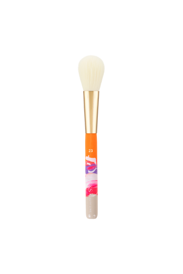 #23 Präziser Puderpinsel #farbwunsch_neon, handbemalter JACKS beauty line #23 Präziser Puderpinsel in Pink und orange