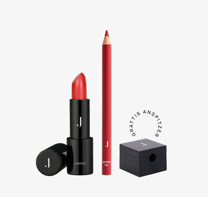 JACKS beauty line Lipstick und Lipliner in Signature Red mit gratis Anspitzer