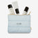 JACKS beauty line Logo auf einer hellblauen Tasche mit hellgelben Zipper und Skincare Produkten