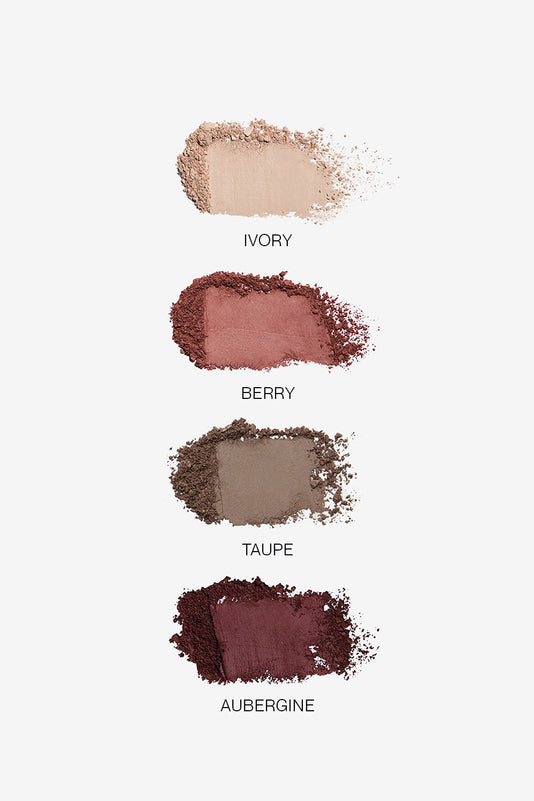 JACKS beauty line Swatches der einzelnen Lidschatten der Berry Lidschattenpalette