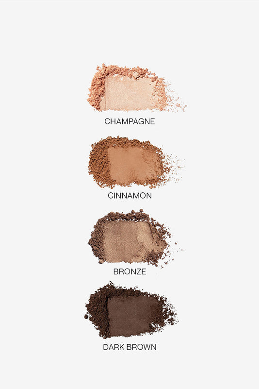 JACKS beauty line Swatches der einzelnen Lidschatten der Bronze Lidschattenpalette