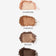 JACKS beauty line Swatches der einzelnen Lidschatten der Bronze Lidschattenpalette