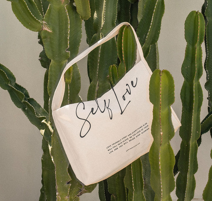 JACKS beauty line Sommer Shopper mit Schriftzug Self Love