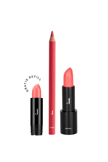 All about Lips Set Freisteller vom JACKS beauty line Lippenstift Refill, Lipliner und Lipstick
