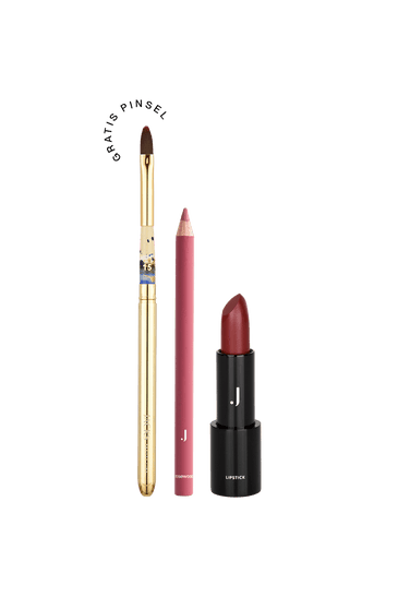 Perfect Lip Set Freisteller vom JACKS beauty line Lippenpinsel, Lipliner und Lipstick
