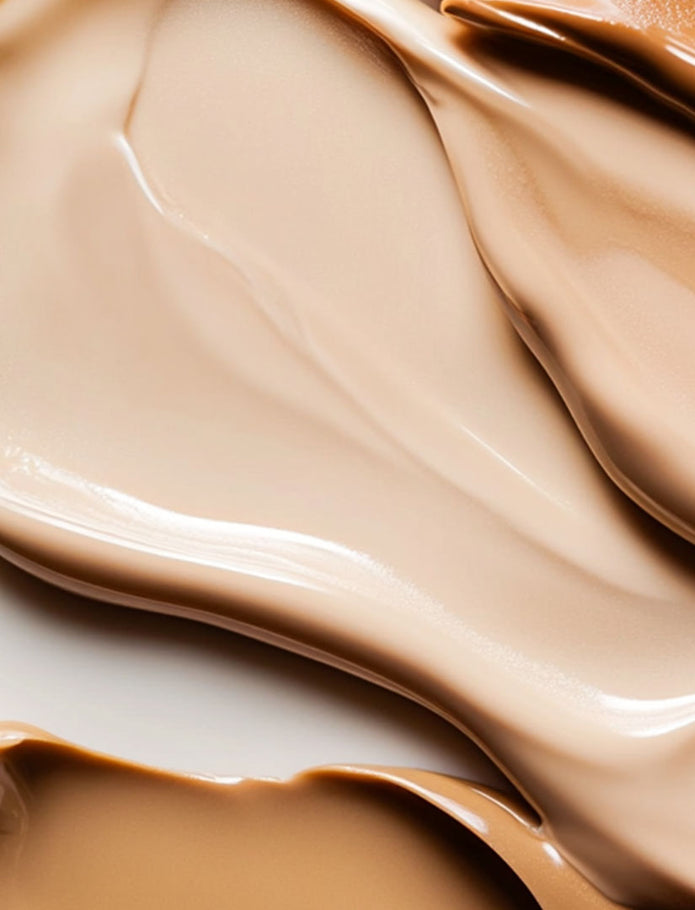 Glow Foundation Swatches und Texturen im Close-up