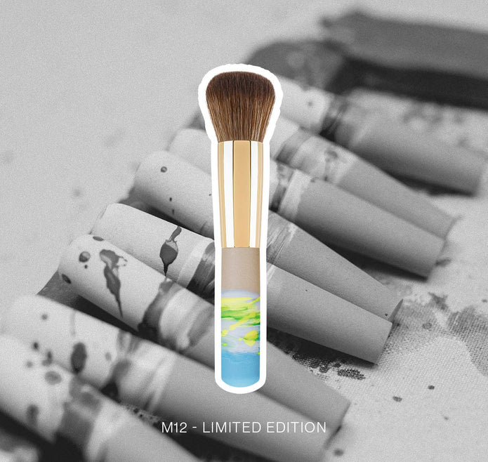 JACKS beauty line Mini Foundationpinsel in neuen Farben Beige, Blau und Neongelb