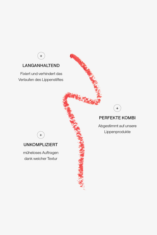 #farbwunsch_orange-red, Farbswatch vom JACKS beauty line Lipliner in Orange Red USPs