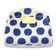 JACKS beauty line Make-up Tasche mit dunkelblauen Punkten und Neiongelben Akzenten