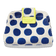 JACKS beauty line Make-up Tasche mit dunkelblauen Punkten und Neiongelben Akzenten