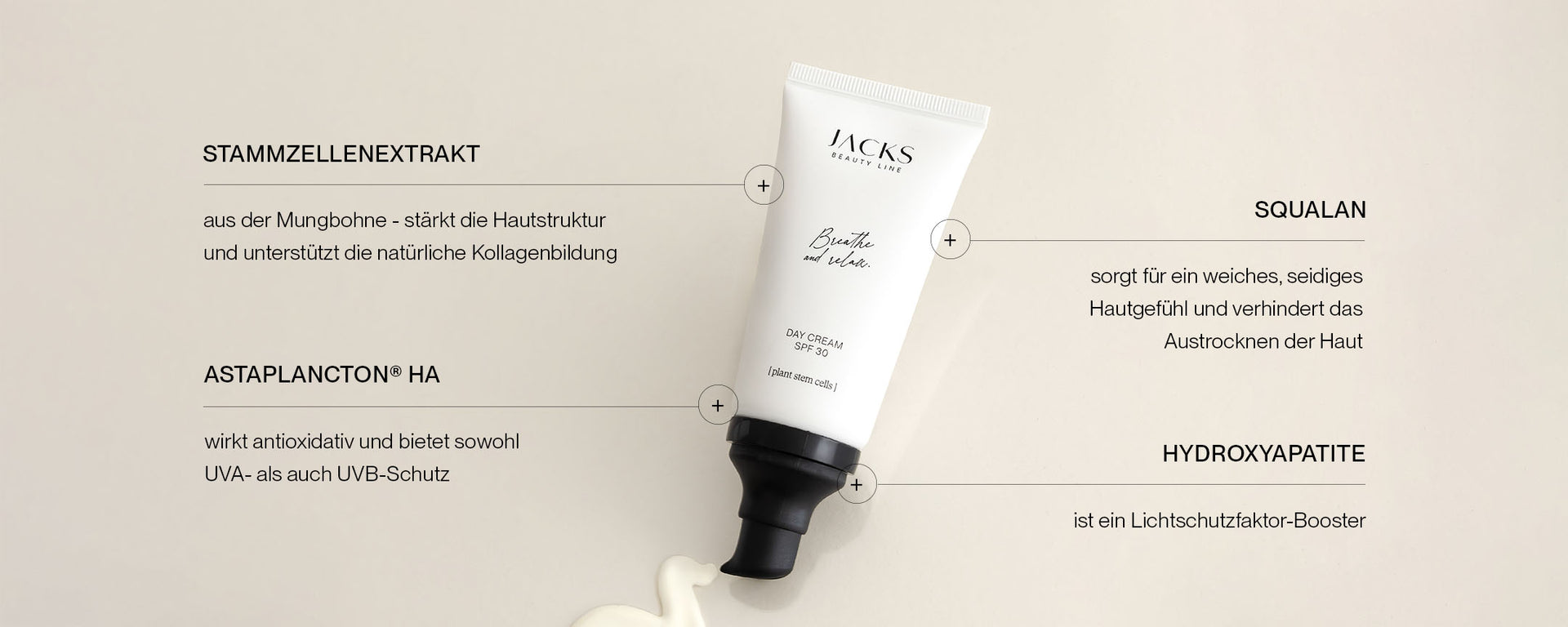 JACKS beauty line Tagescreme Swatches inklusive USPs