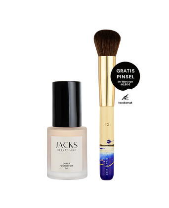 Cover Foundation Starter Set #farbwunsch_n-1, JACKS beauty line Cover Foundation N.1 mit gratis Foundationpinsel