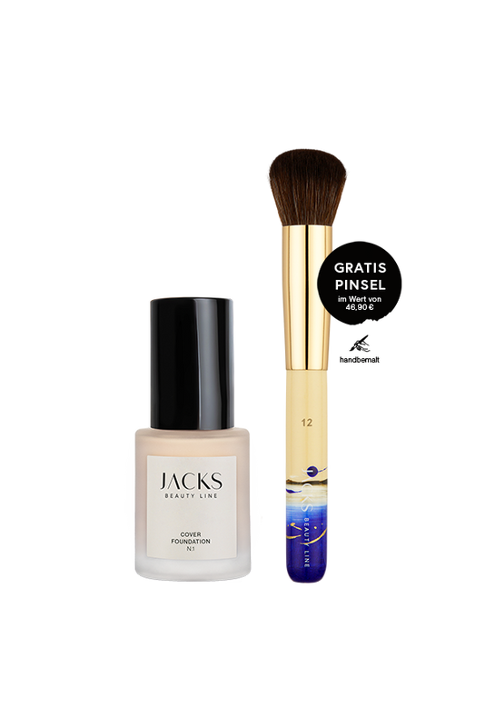 #farbwunsch_n-1, JACKS beauty line Cover Foundation N.1 mit gratis Foundationpinsel