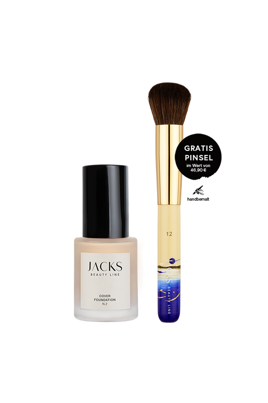 #farbwunsch_n-2, JACKS beauty line Cover Foundation N.2 mit gratis Foundationpinsel