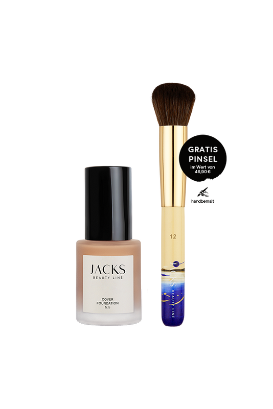 #farbwunsch_n-5, JJACKS beauty line Cover Foundation N.5 mit gratis Foundationpinsel