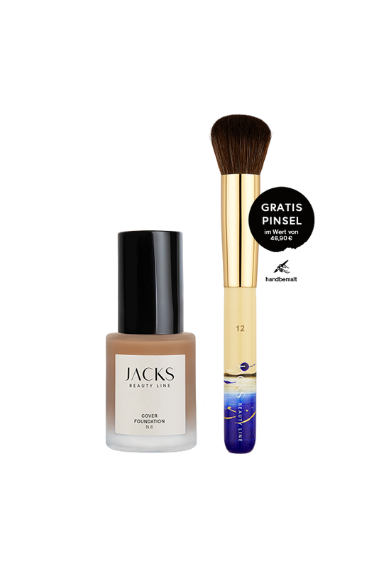#farbwunsch_n-6, JACKS beauty line Cover Foundation N.6 mit gratis Foundationpinsel