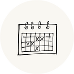 gezeichneter Kalender als Icon