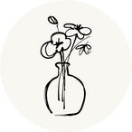 gezeichnete Blumenvase als Icon