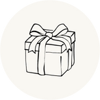 gezeichnetes Geschenk mit Schleife als Icon