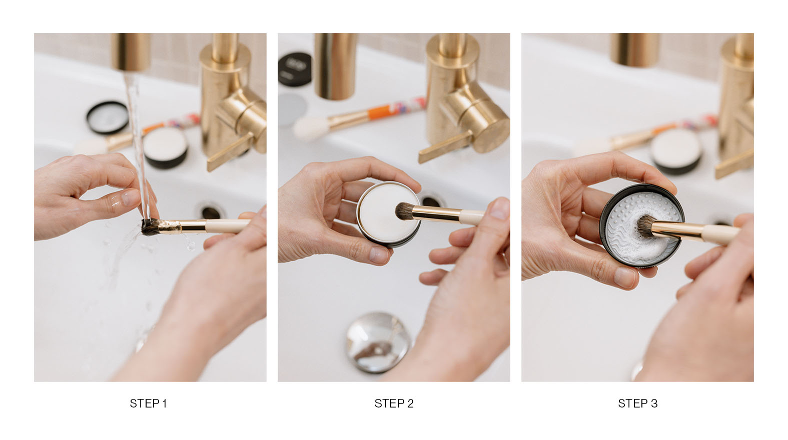 Schritt 1-3 für die richtige Make-up Pinsel Reinigung