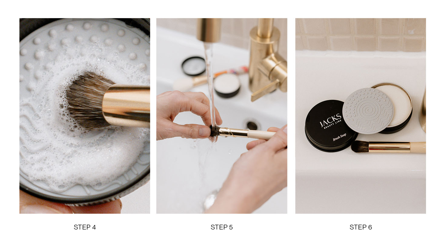 Schritt 4-6 für die richtige Make-up Pinsel Reinigung