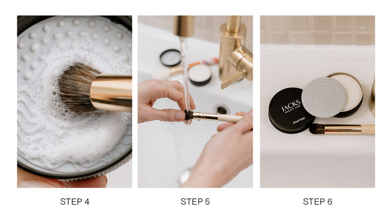 Schritt 4-6 für die richtige Make-up Pinsel Reinigung (Mobile)