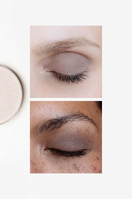 #farbwunsch_stone, Eyeshadow Stone Vergleich an verschiedenen Hauttönen
