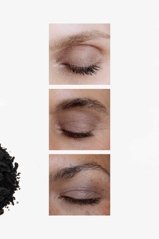 #farbwunsch_mauve-sparkle, Eyeshadow Mauve Sparkle Vergleich an verschiedenen Hauttönen