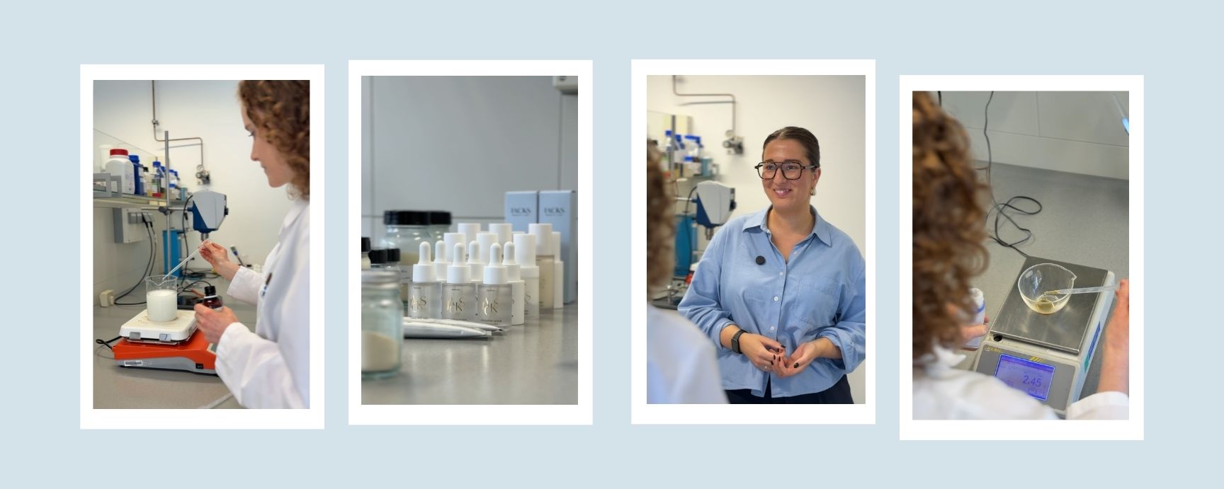 Collage aus zwei Frauen aus dem JACKS beauty line Labor für die Produktentwicklung