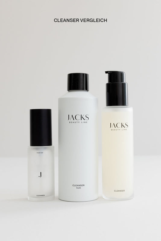 JACKS beauty line Cleanser Vergleich: Reisegröße, Original und Refill