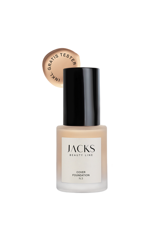 #farbwunsch_n-3, JACKS beauty line Cover Foundation Flakon Farbe N.3 als Freisteller