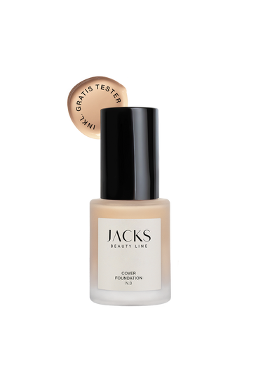 Cover Foundation #farbwunsch_n-3, JACKS beauty line Cover Foundation Flakon Farbe N.3 als Freisteller