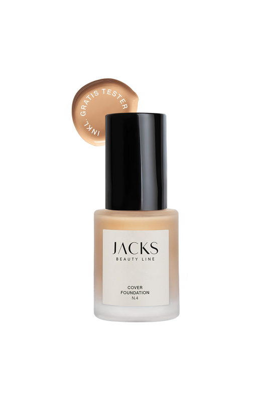 #farbwunsch_n-4, JACKS beauty line Cover Foundation Flakon Farbe N.4 als Freisteller