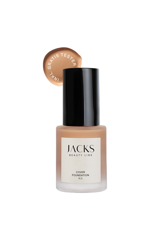 #farbwunsch_n-5, JACKS beauty line Cover Foundation Flakon Farbe N.5 als Freisteller
