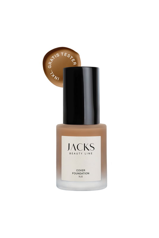 #farbwunsch_n-6, JACKS beauty line Cover Foundation Flakon Farbe N.6 als Freisteller