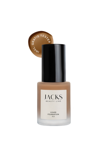 Cover Foundation #farbwunsch_n-6, JACKS beauty line Cover Foundation Flakon Farbe N.6 als Freisteller